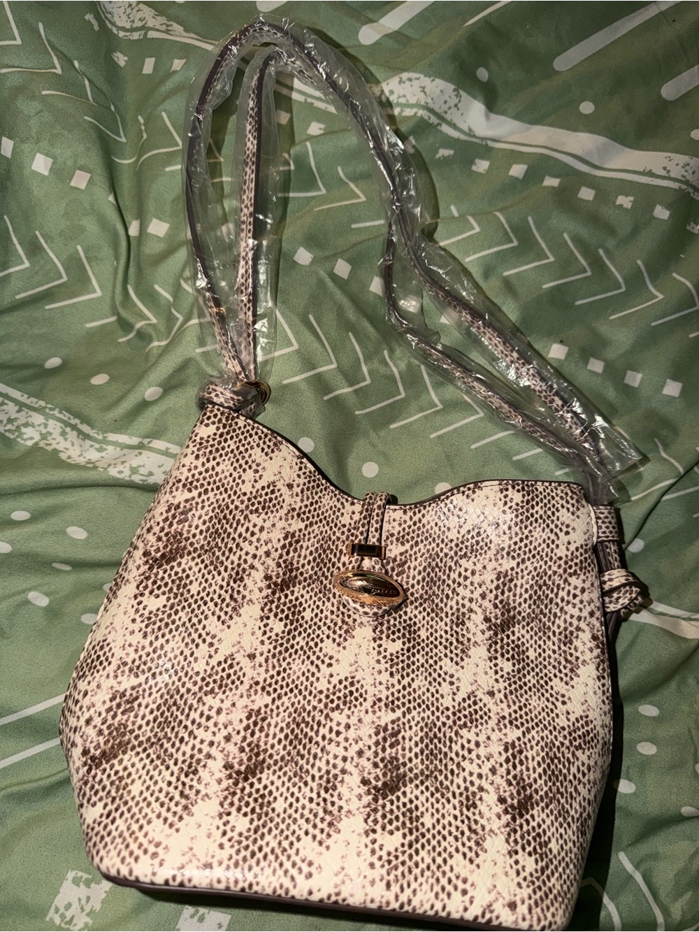 Anne Klein snake-print shoulder tote